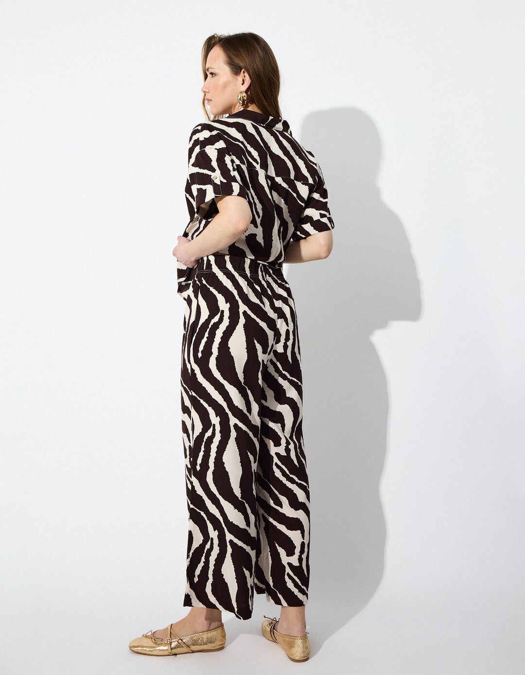 Calças Zebra, Mulher, Castanho Escuro 