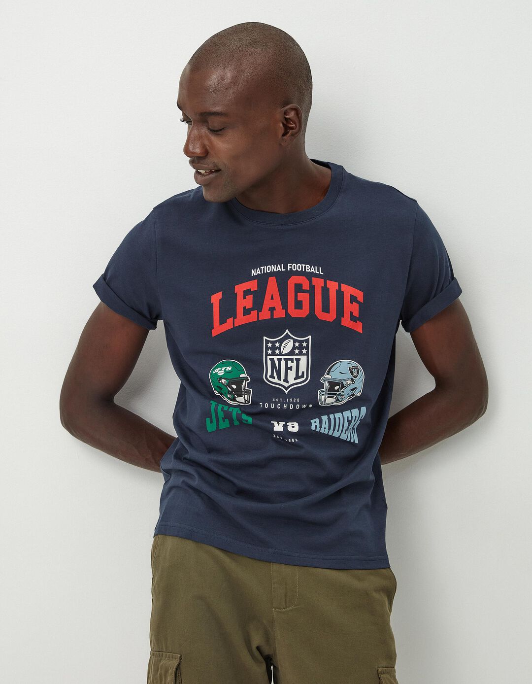 T-shirt Estampado, Homem, Azul Escuro