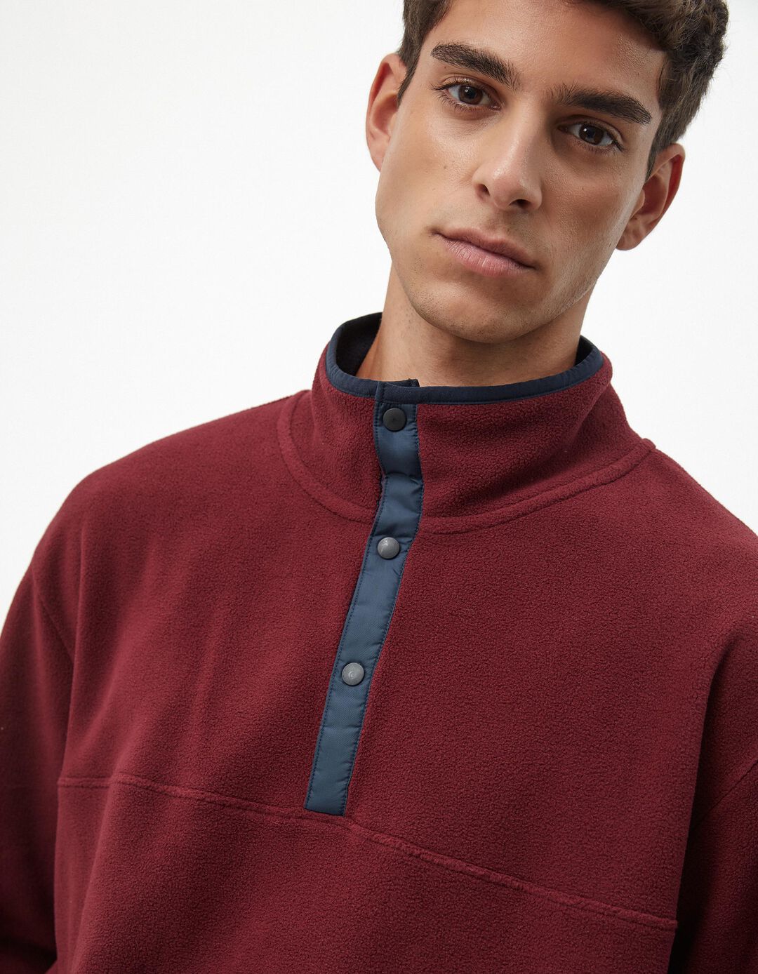 Sweatshirt Polar, Homem, Vermelho Escuro