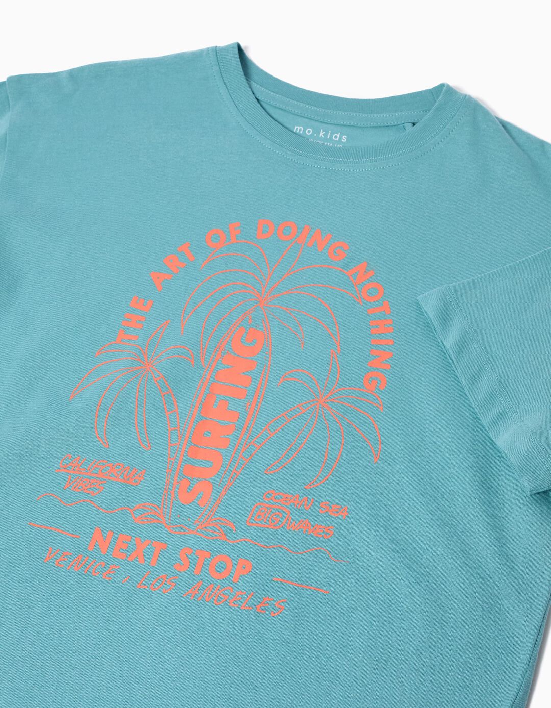T-shirt Print, Menino, Azul Claro