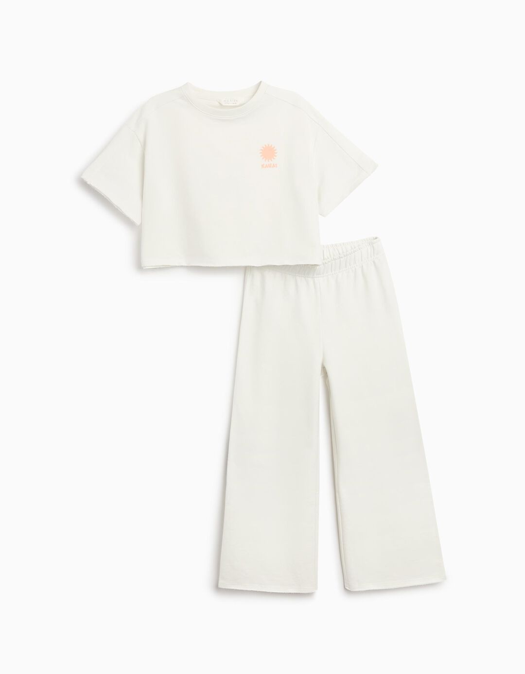 Conjunto de T-shirt e Calças, Menina, Branco