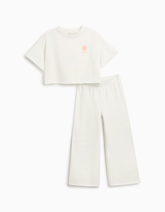 Comprar Online Conjunto de T-shirt e Calças, Menina, Branco