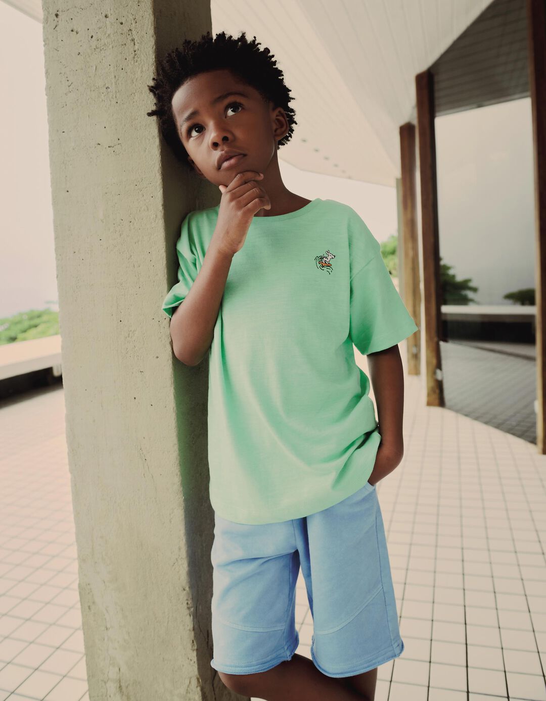T-shirt, Menino, Verde Claro