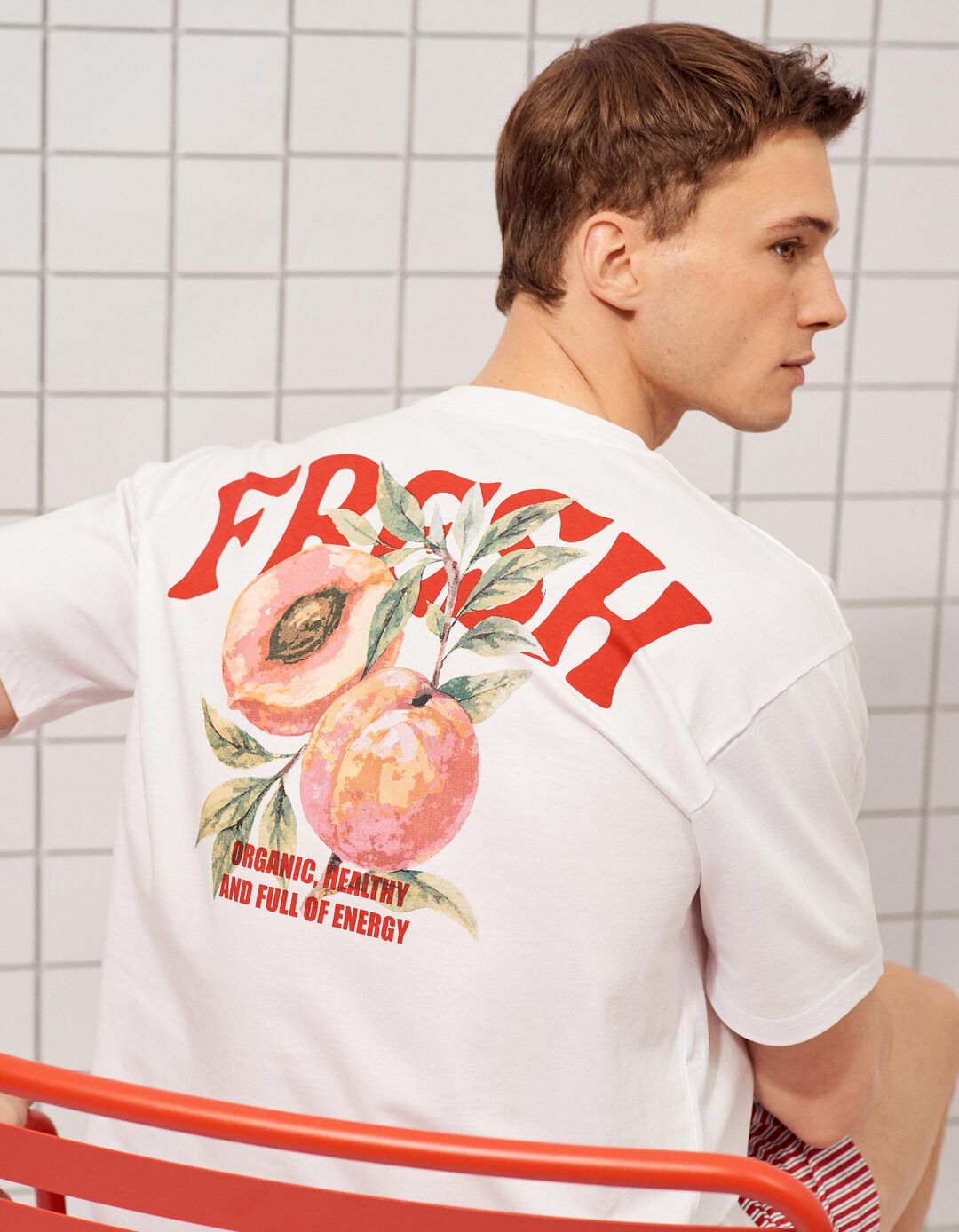 T-shirt Estampada, Homem, Branco