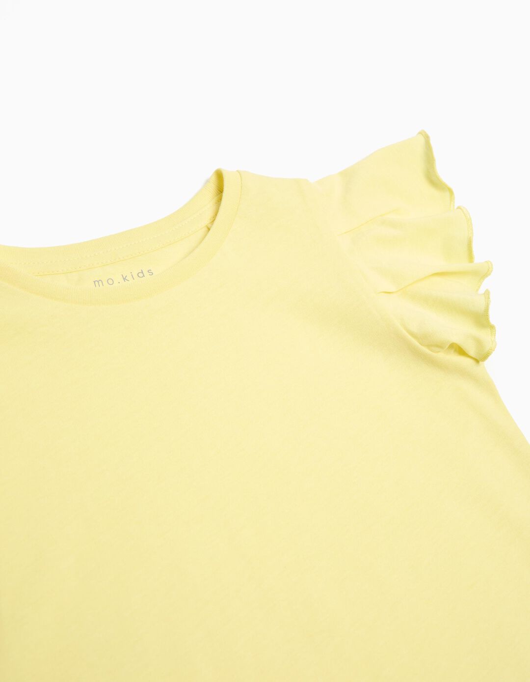 T-shirt Folhos, Menina, Amarelo