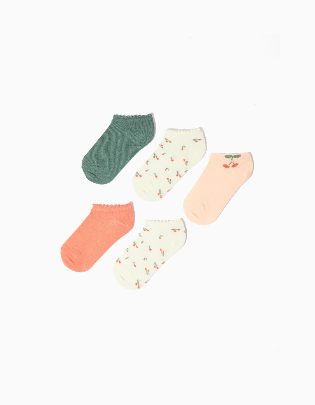 Pack 5 Pares de Meias Tornozelo, Menina, Multicor