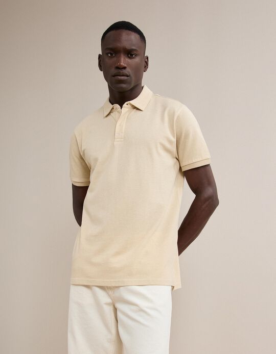 Comprar Online Polo Oxford Piquet, Homem, Bege Claro