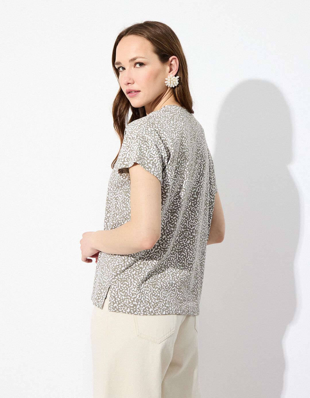 T-shirt Estampado, Mulher, Verde Escuro