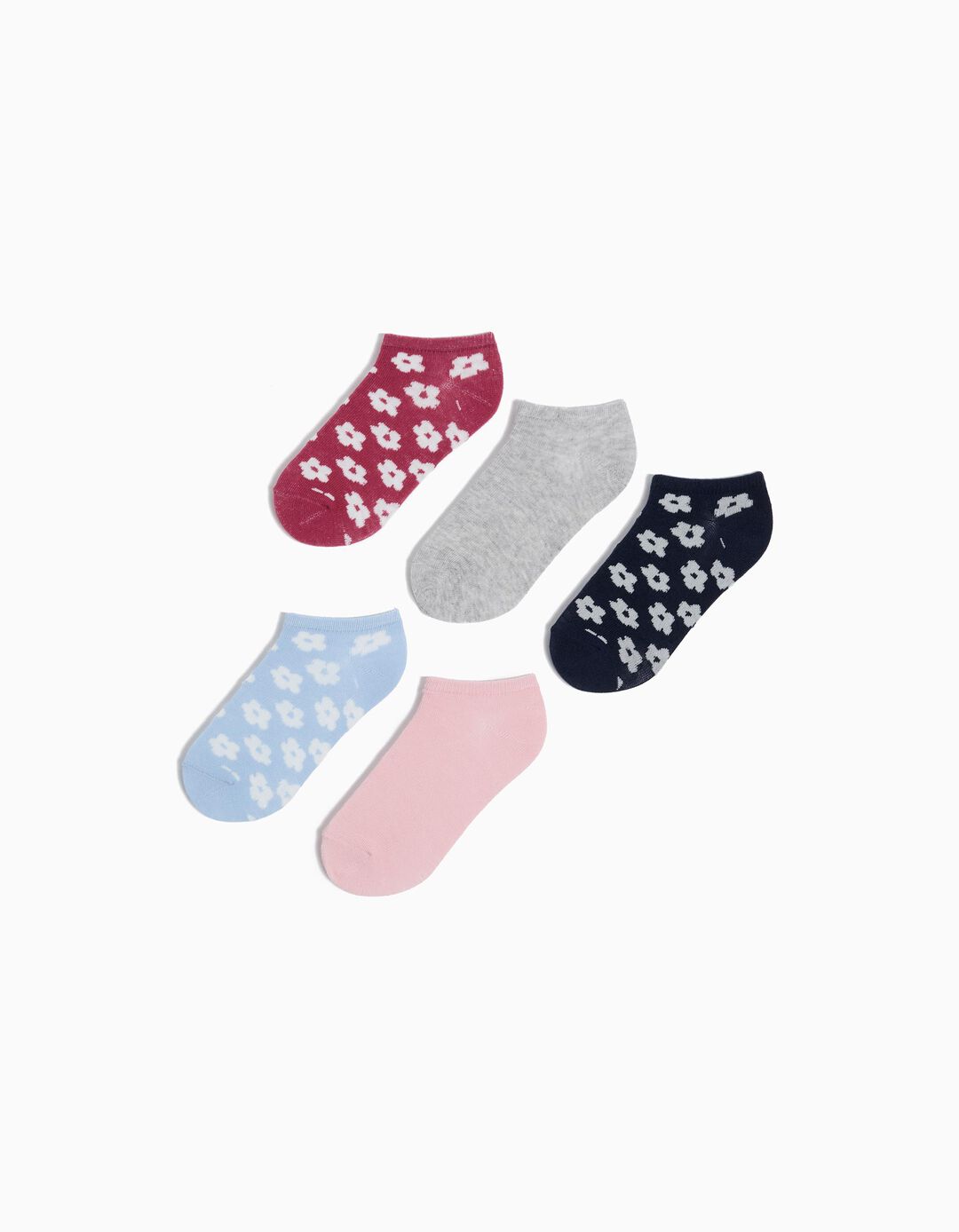Pack 5 Pares de Meias Tornozelo, Menina, Multicor