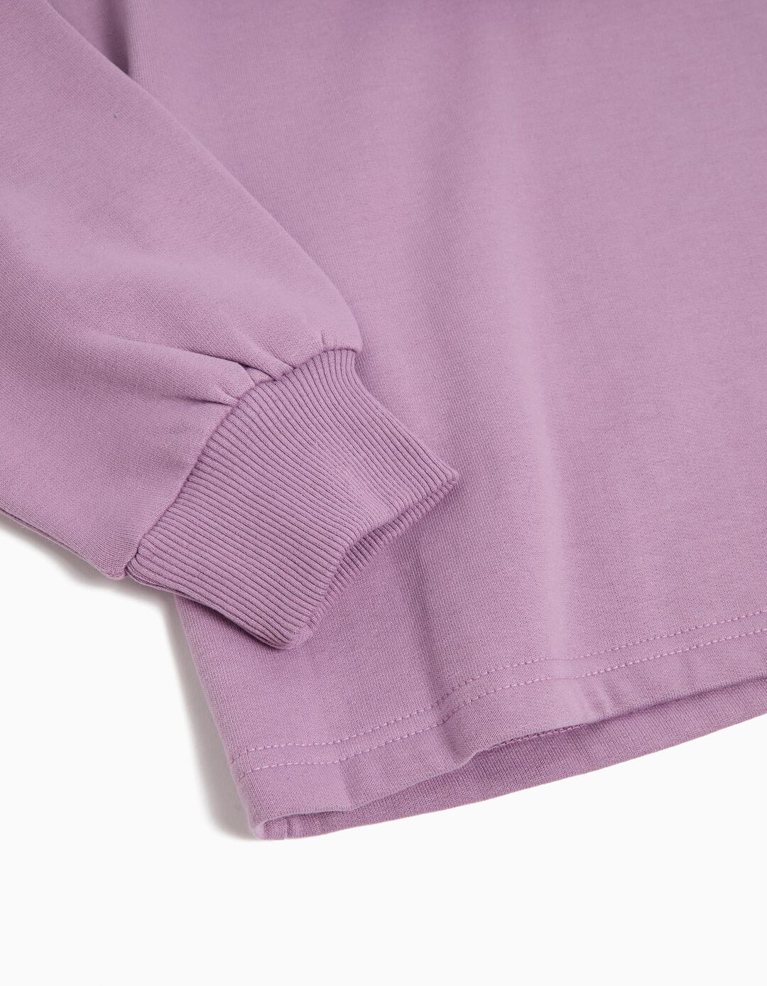 Sweatshirt Cropped de Felpa Capuz, Menina, Lilás