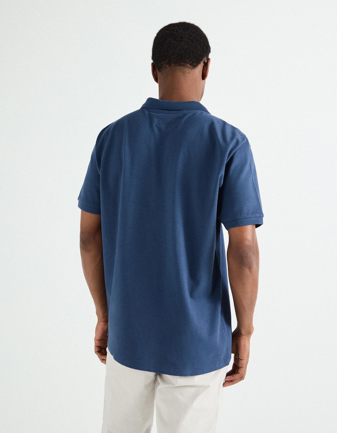 Polo Waffle, Homem, Azul Escuro 