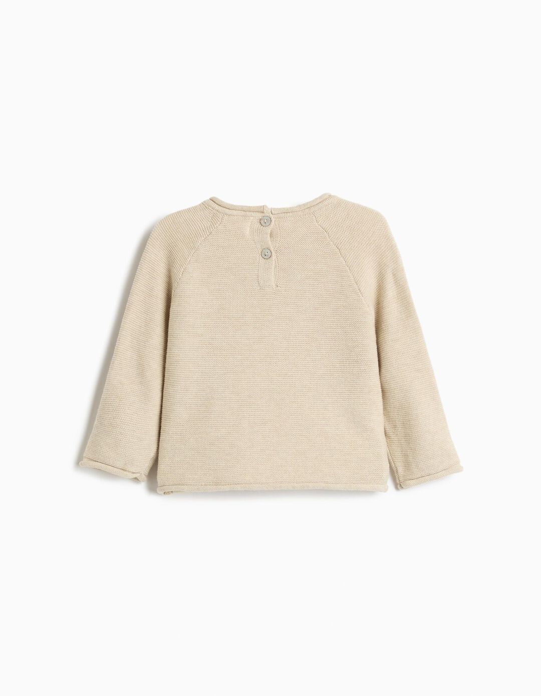 Sweatshirt De Malha, Rec&eacute;m-Nascido, Bege Claro