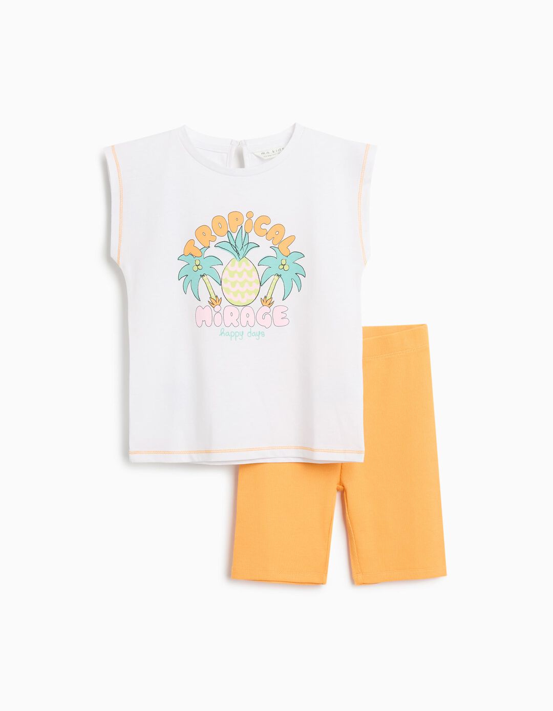 Conjunto T-shirt e Leggings, Menina, Laranja Claro