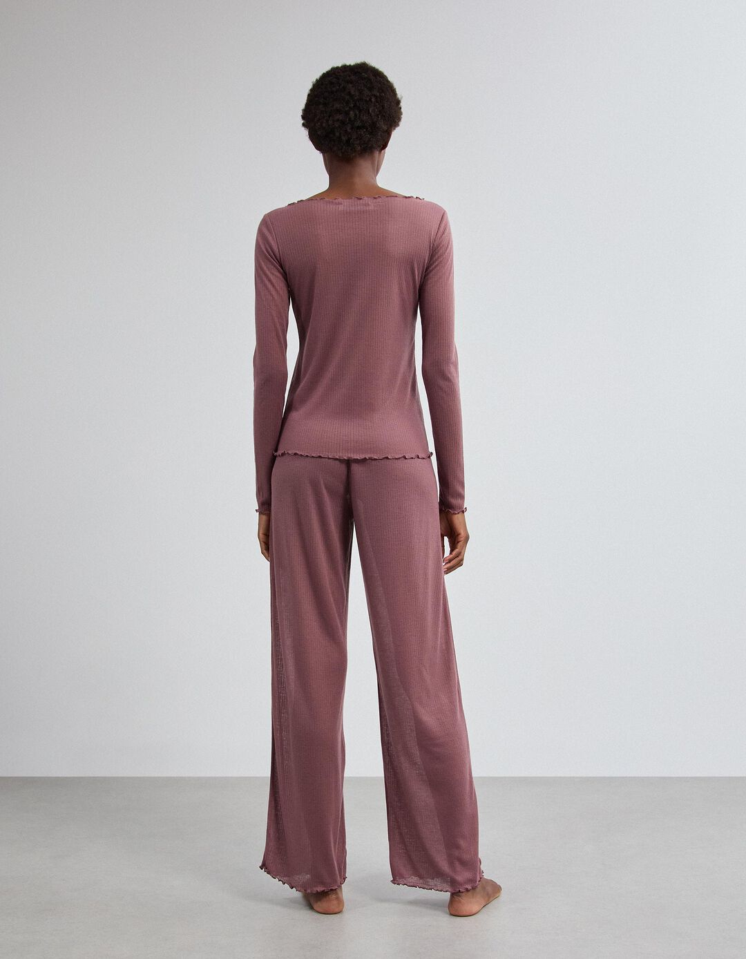 Pijama De Malha, Mulher, Rosa Escuro