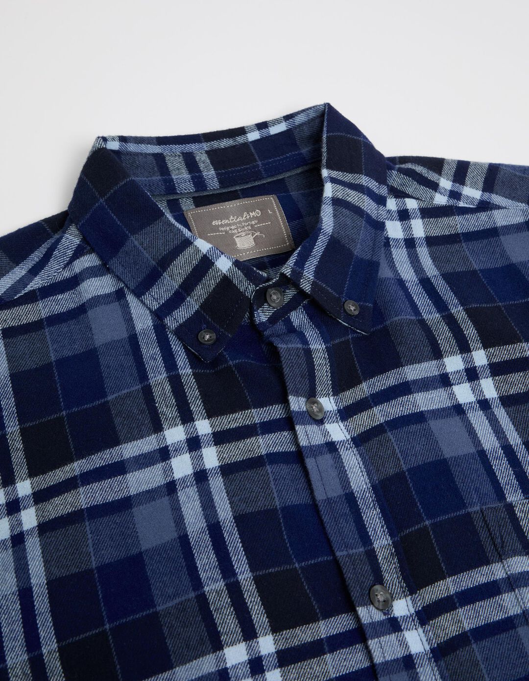 Camisa de Manga Comprida Xadrez Flanela, Homem, Azul Escuro