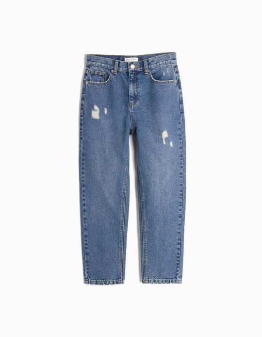 Comprar Online Calças de Ganga 'Mom Fit', Menina, Azul