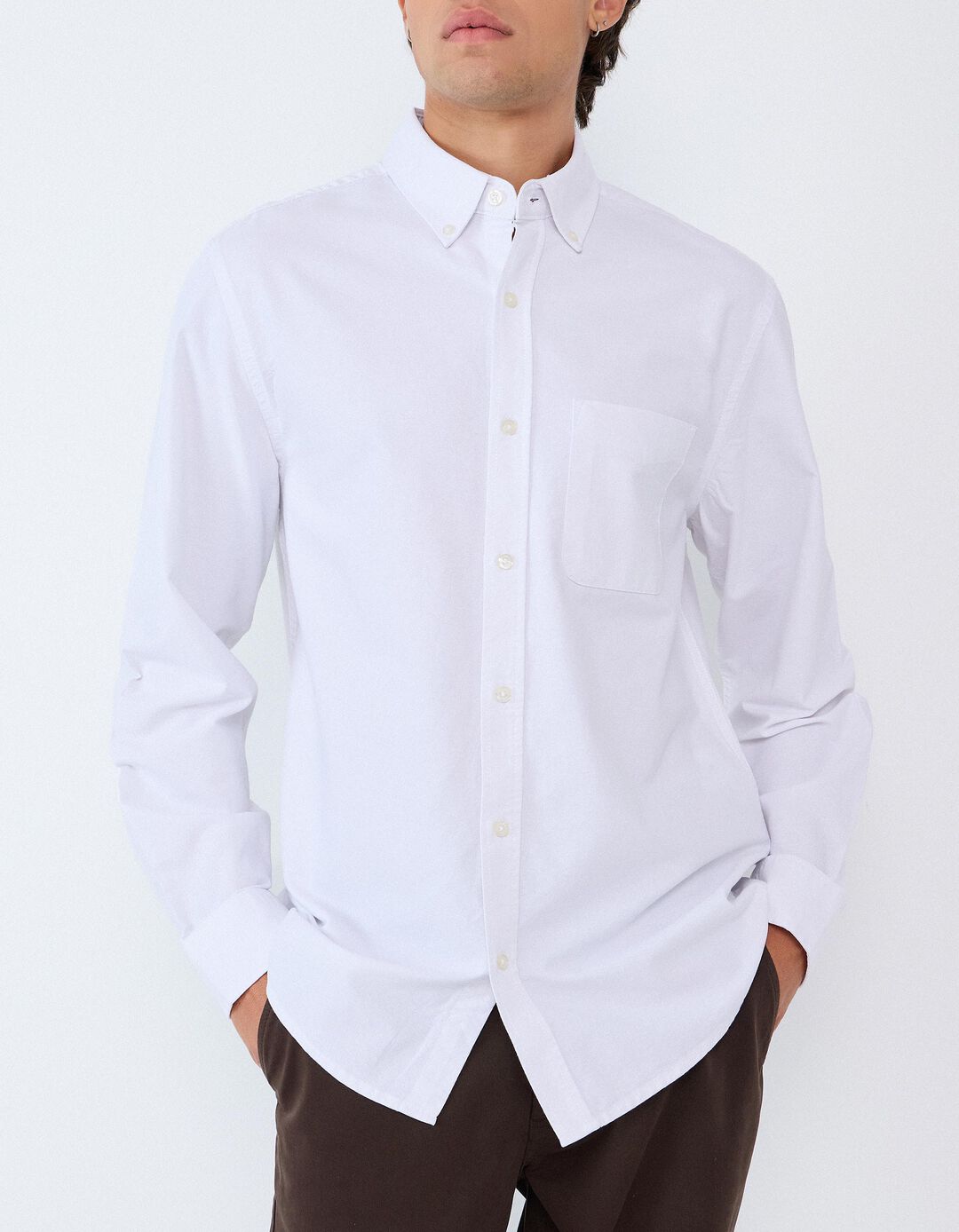Camisa Oxford, Homem, Branco