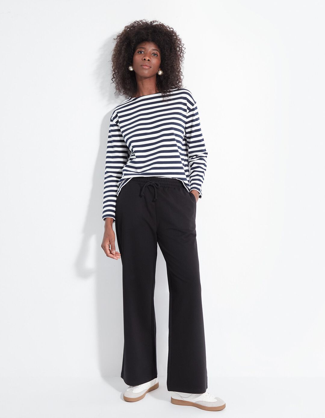 Joggers Wide Leg, Mulher, Preto