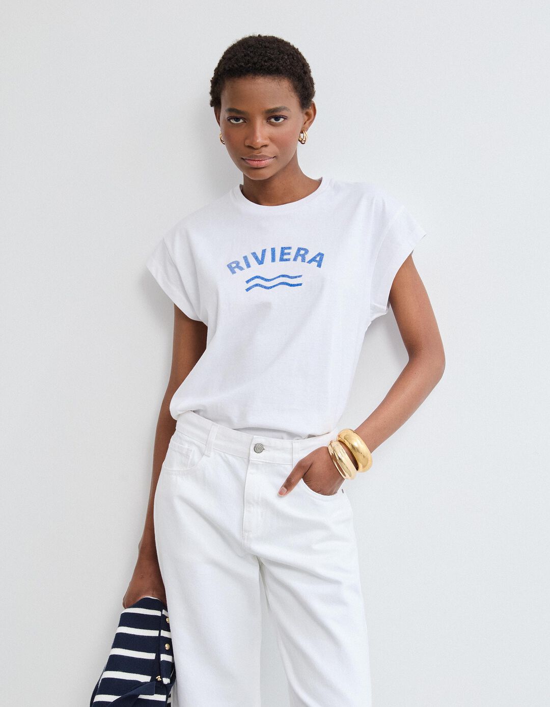 T-shirt Estampado, Mulher, Branco