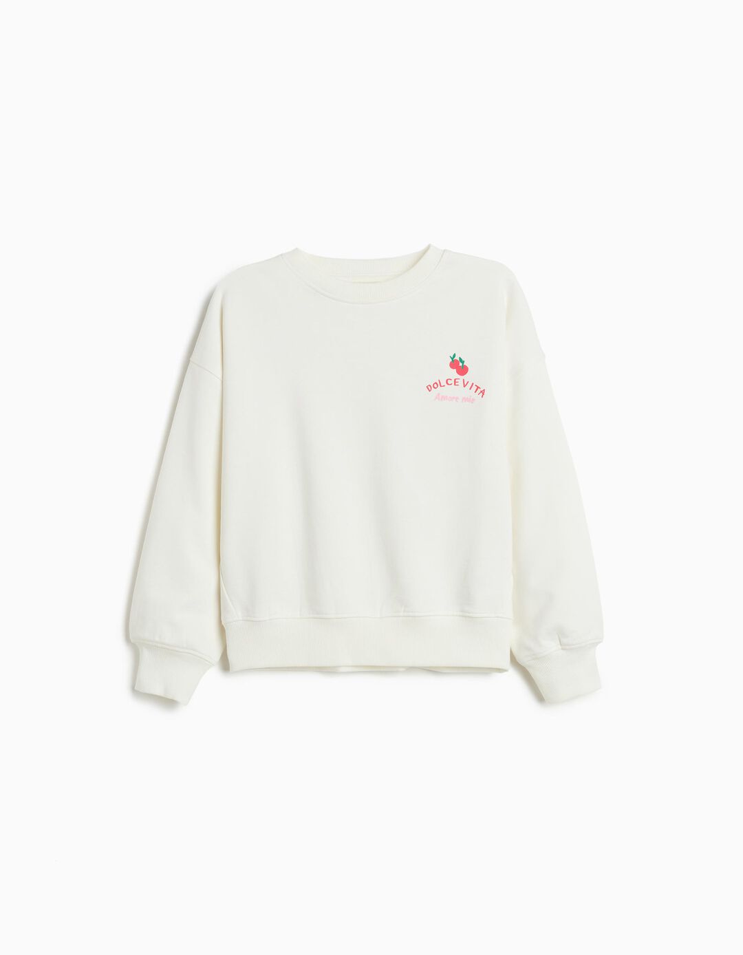 Sweatshirt de Felpa, Menina, Branco