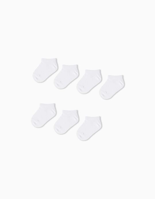 Comprar Online Pack 7 Pares de Meias Tornozelo, Bebé, Branco