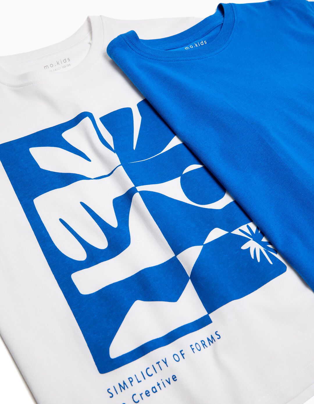 Pack 2 T-shirts, Menino, Azul e Branco