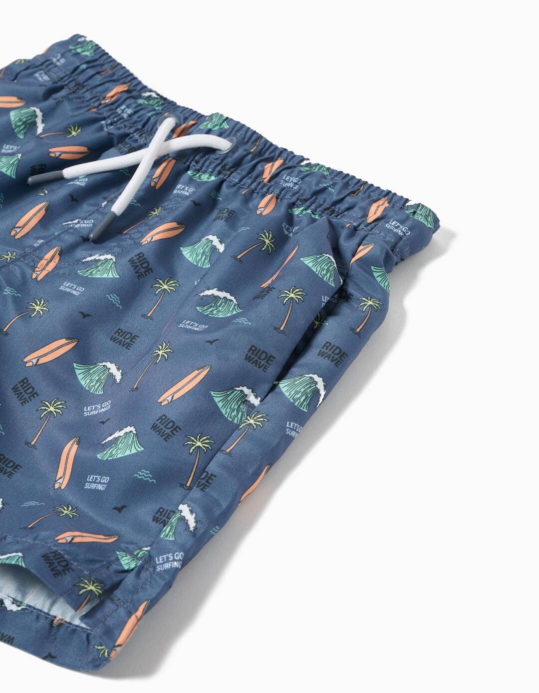 Calções de Banho Estampados, Menino, Azul Escuro 