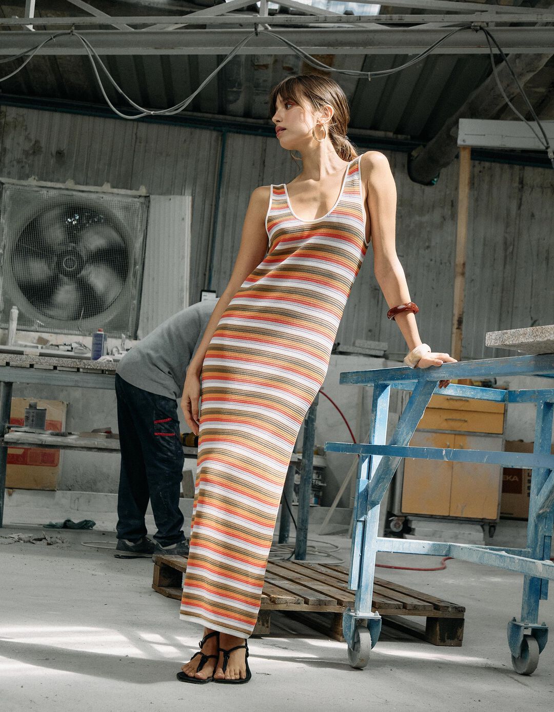 Vestido Comprido em Crochet, Mulher, Rosa