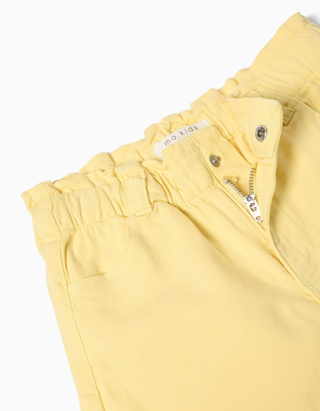 Calças de Ganga Paperbag, Menina, Amarelo Escuro 