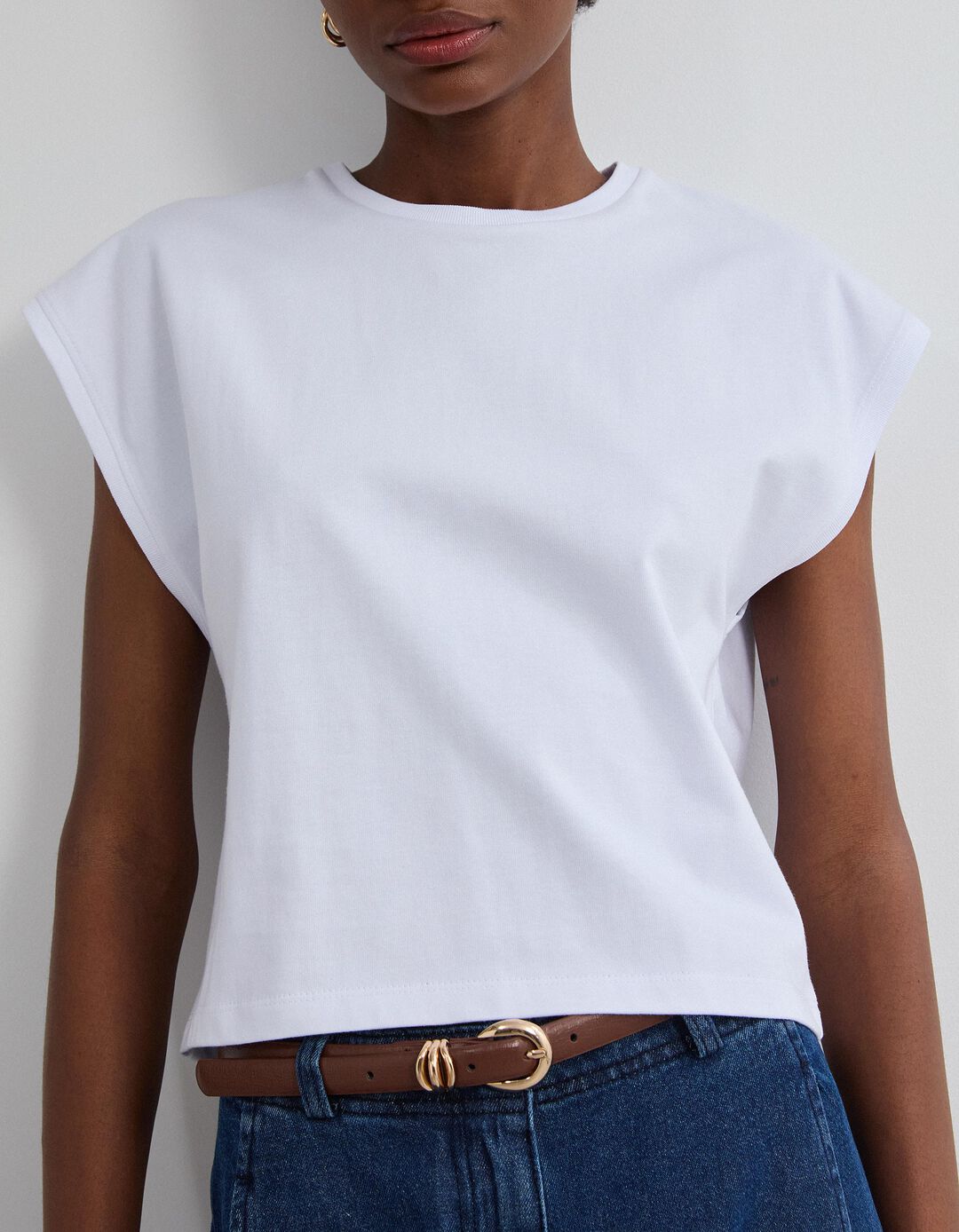 T-shirt Cropped, Mulher, Branco