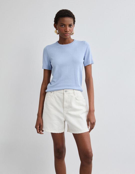 Comprar Online Camisola de Malha, Mulher, Azul Claro