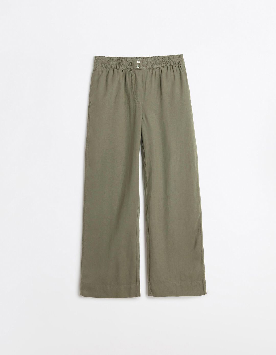 Cal&ccedil;as com Linho, Mulher, Verde Escuro