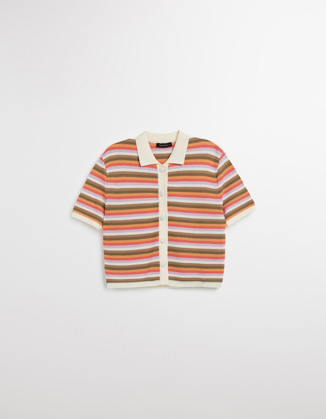Cardigan de Malha Manga Curta, Mulher, Rosa 