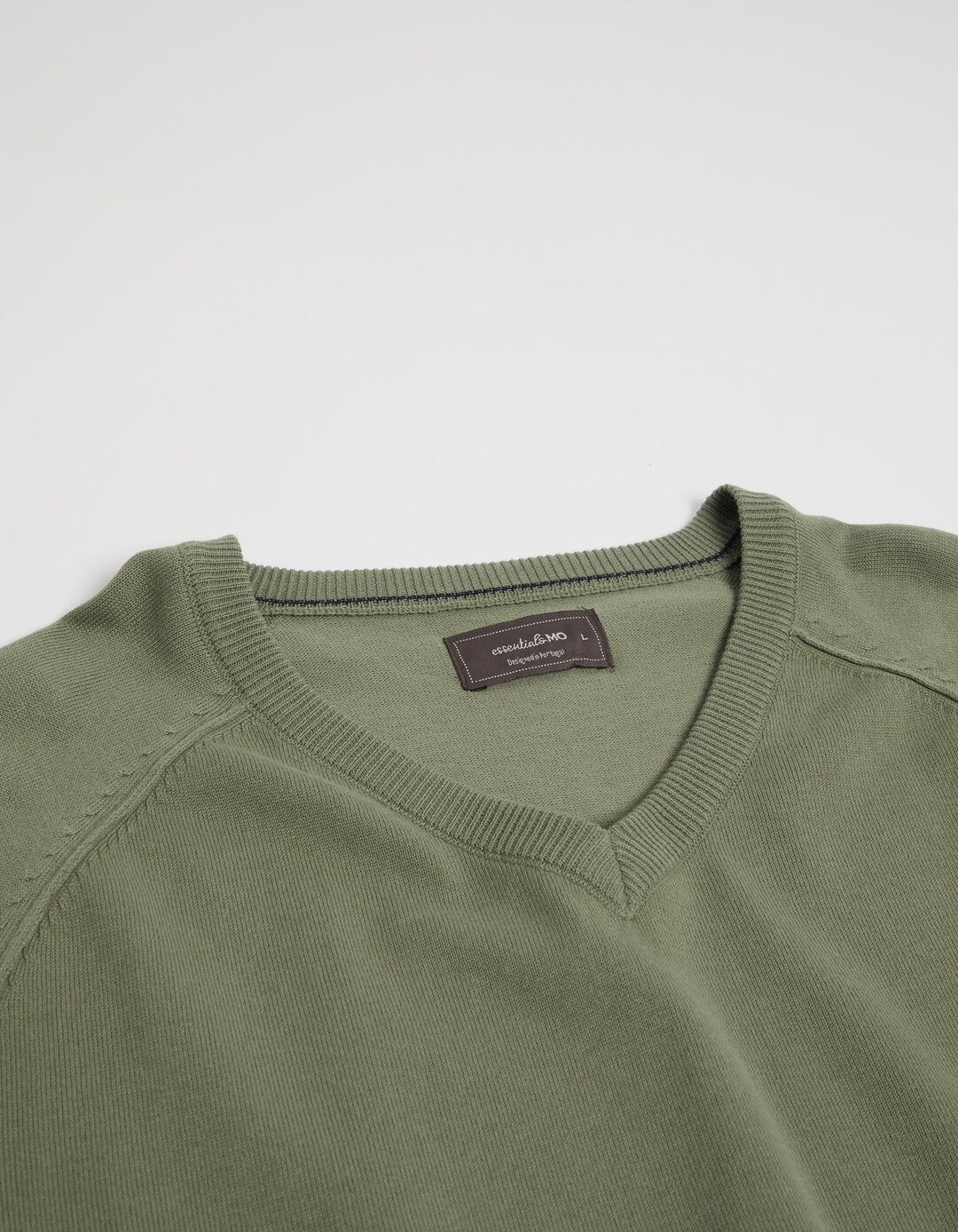 Camisola de Malha Decote em V, Homem, Verde