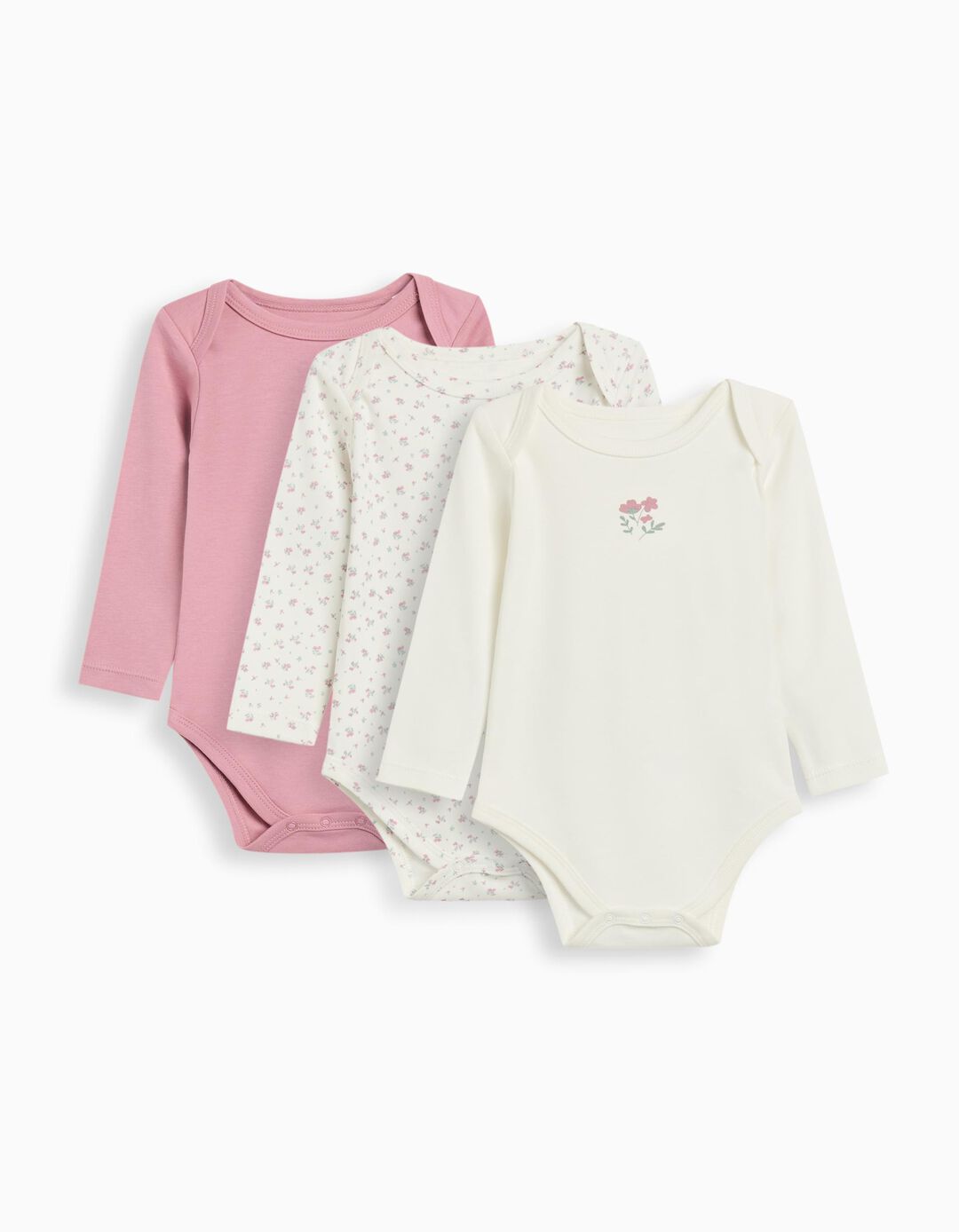 Pack 3 Bodies de Manga Comprida, Menina, Multicor