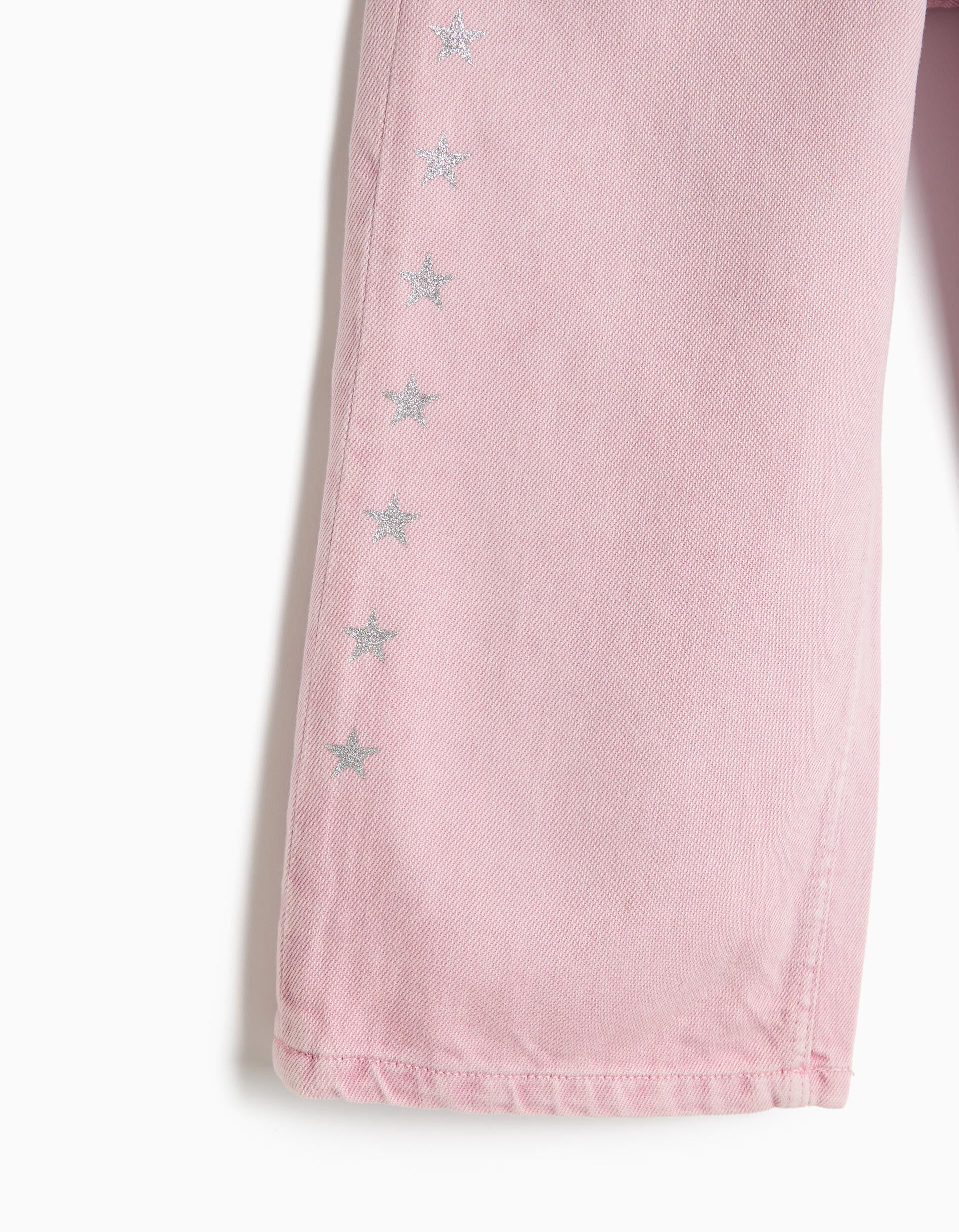 Comprar Online Cal&ccedil;as Wide Leg, Menina, Rosa Claro