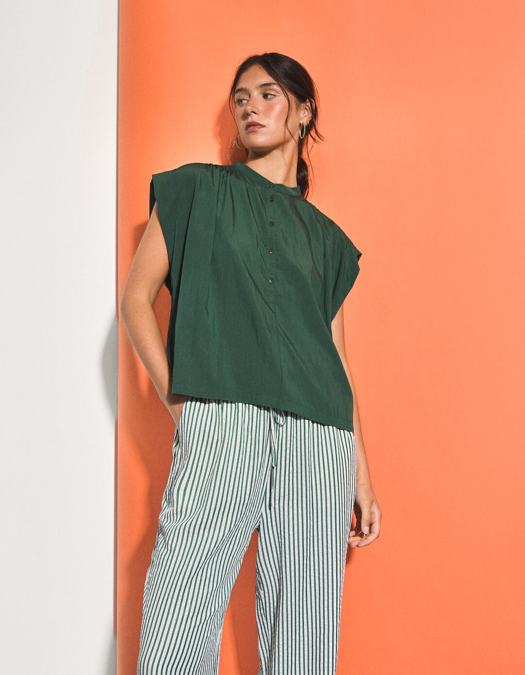 Blusa com Liocel, Mulher, Verde