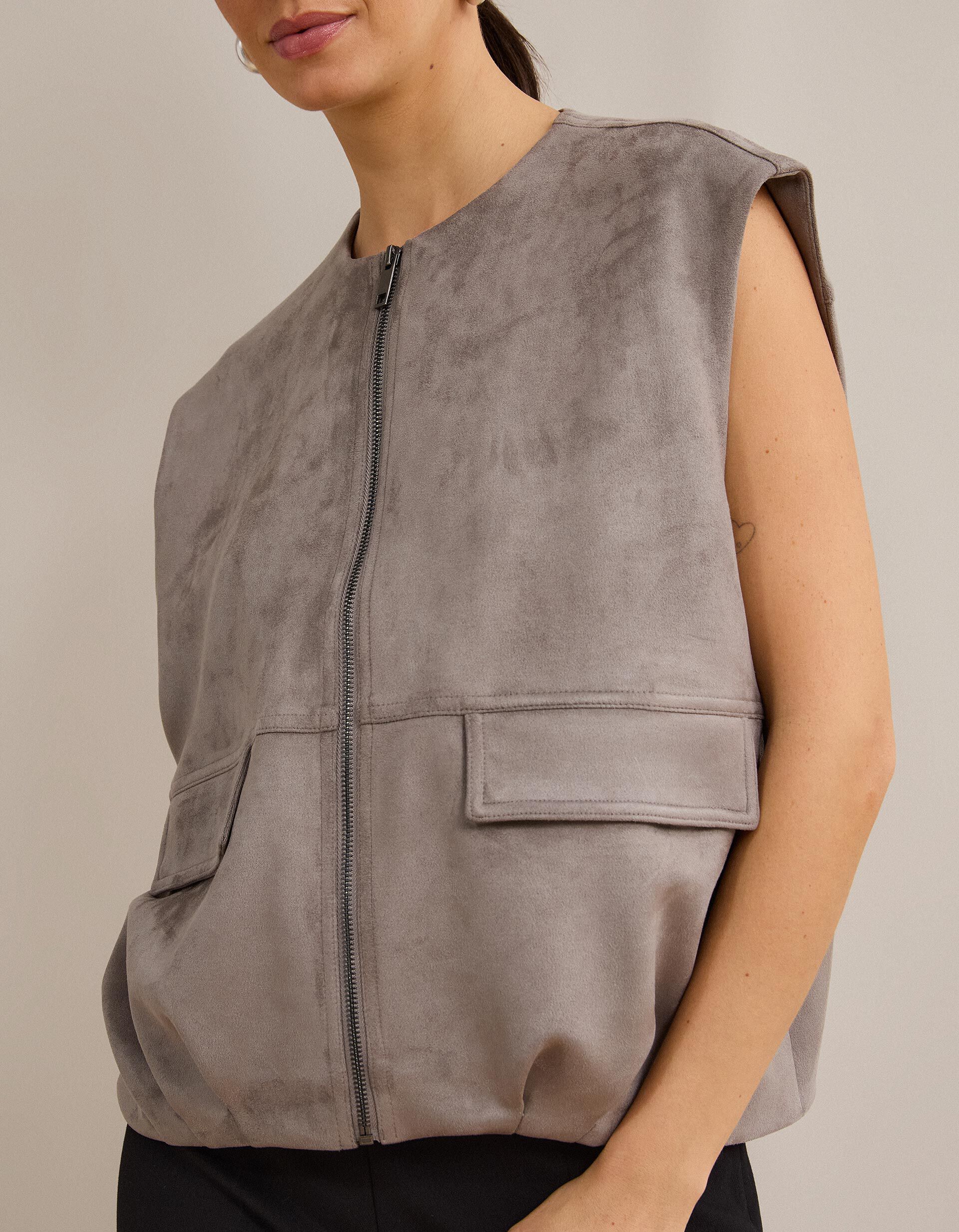 Comprar Online Colete, Mulher, Cinzento 