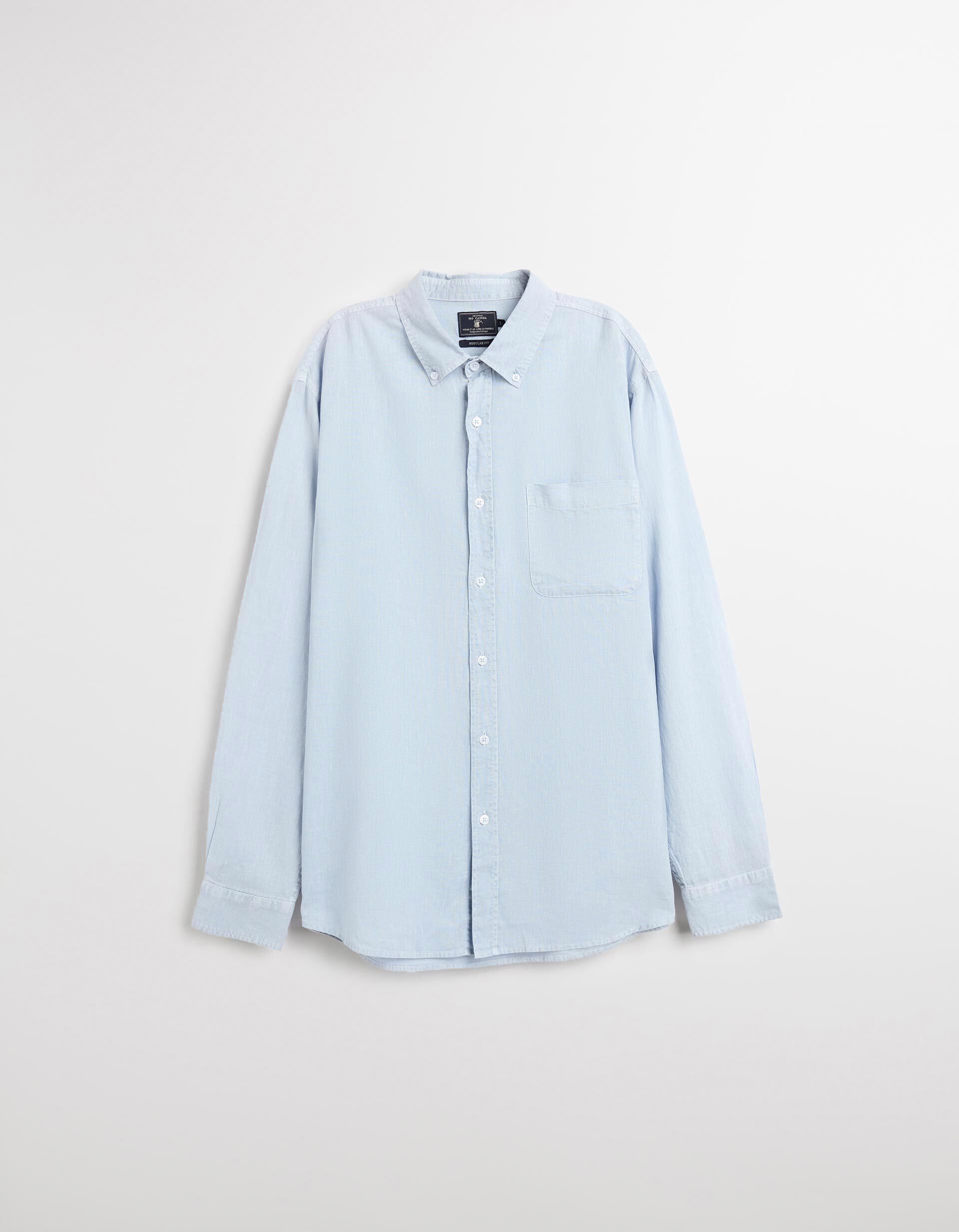 Comprar Online Camisa com Linho, Homem, Azul Claro 