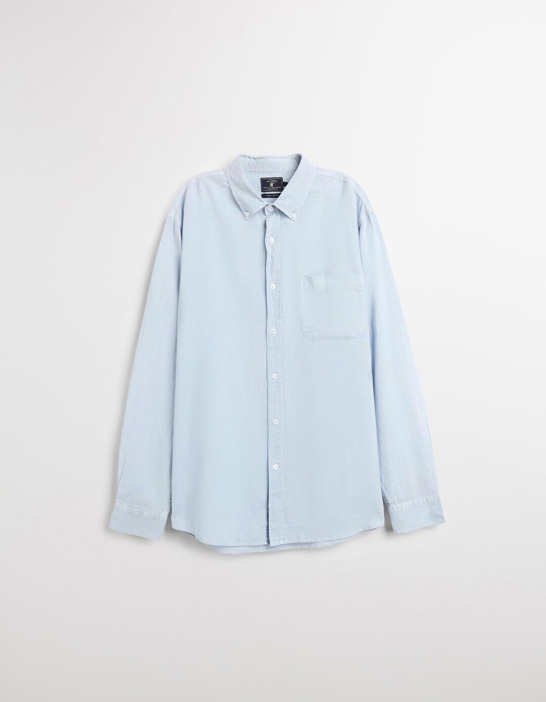Camisa com Linho, Homem, Azul Claro 