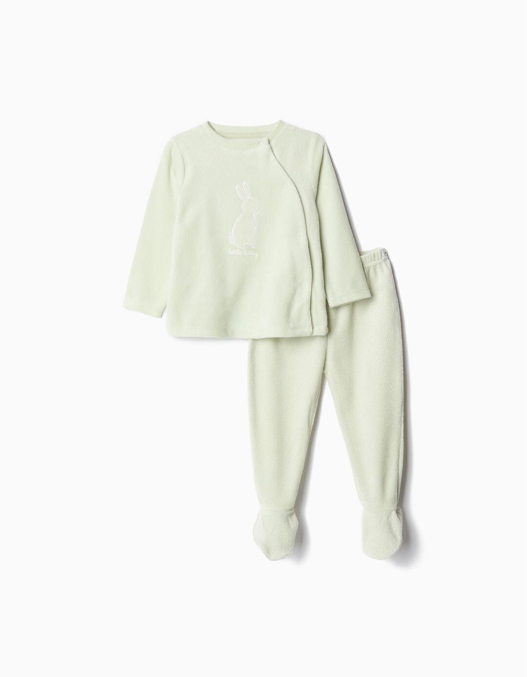 Pijama Aveludado, Menina, Verde Claro