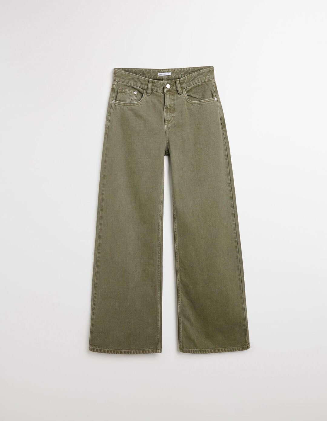 Calças de Ganga 'Straight Fit', Mulher, Verde Escuro