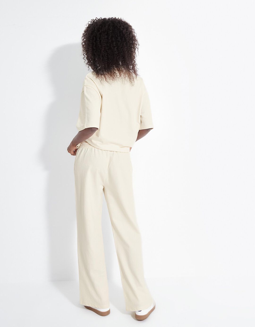 Joggers Wide Leg, Mulher, Bege Claro