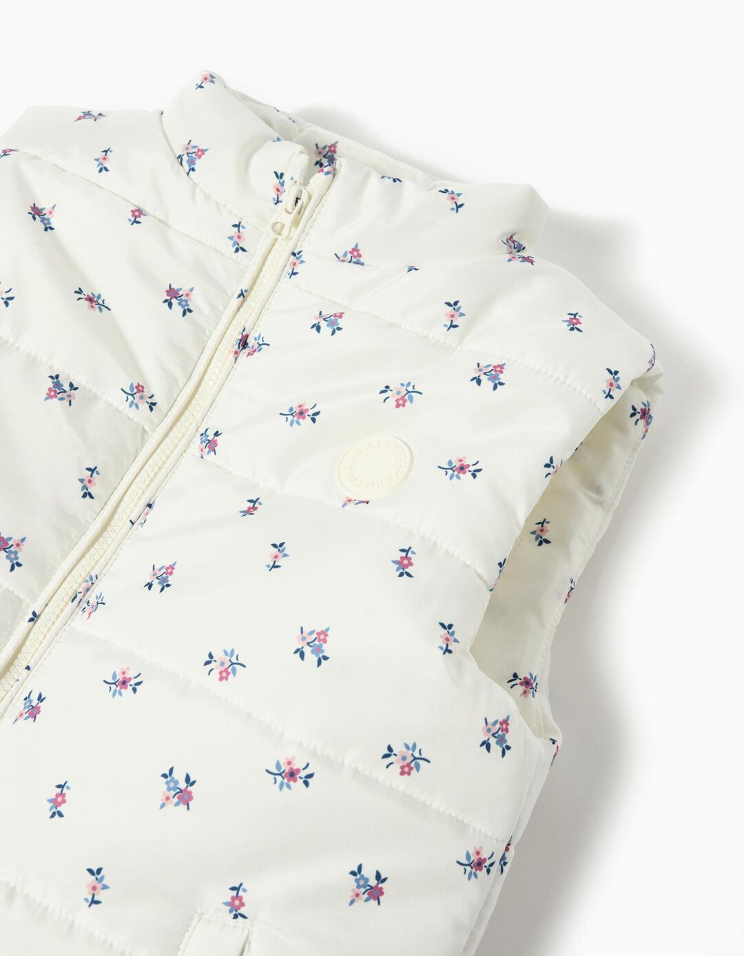 Colete com Flores, Menina, Branco