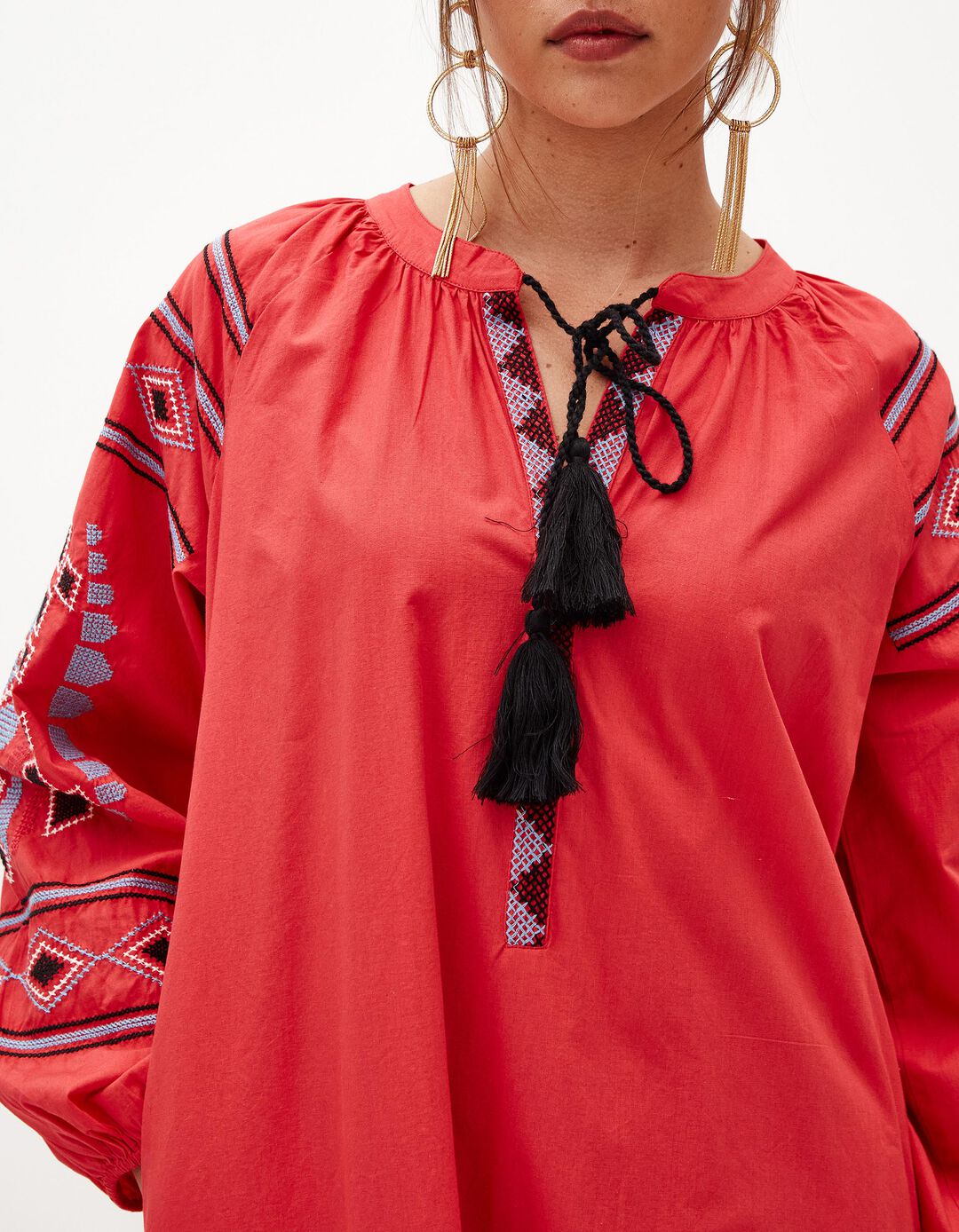 Vestido Bordado, Mulher, Rosa