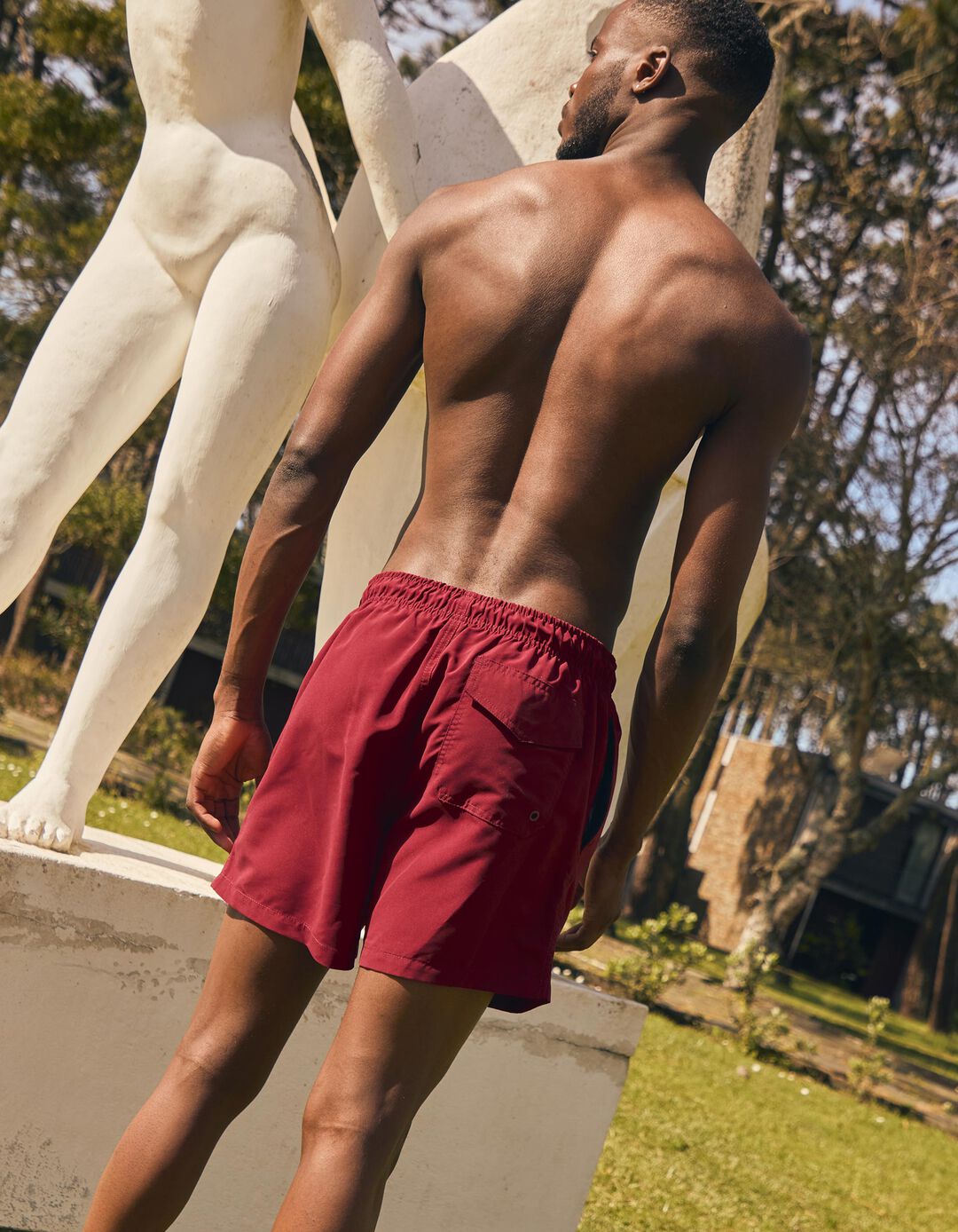 Calções de Banho, Homem, Vermelho Escuro 