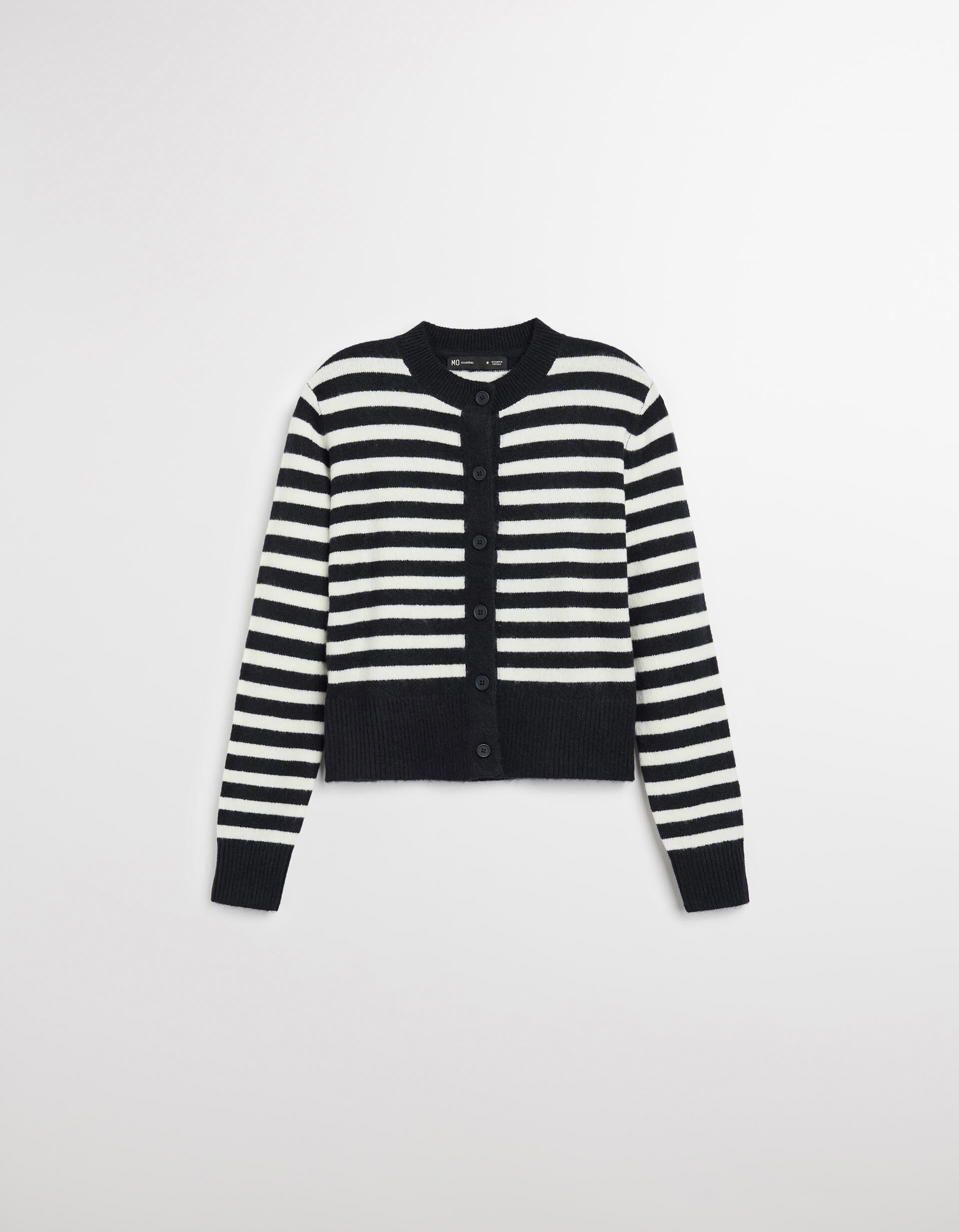 Comprar Online Casaco de Malha Riscas, Mulher, Azul Escuro