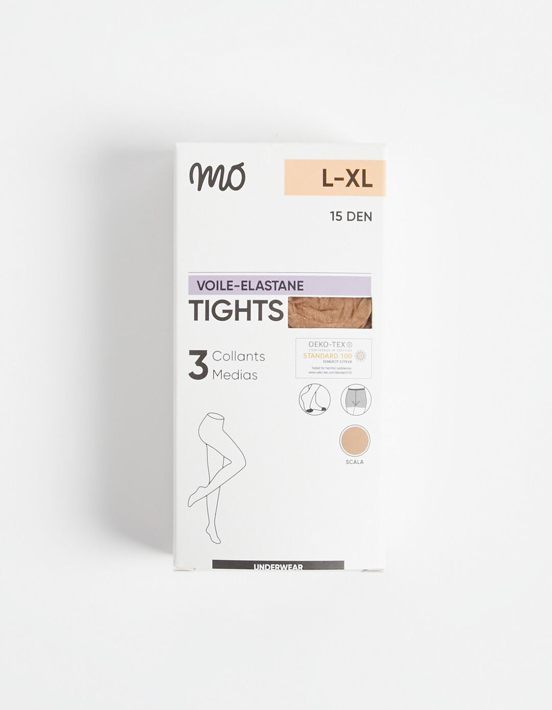 Pack 3 Collants 15 DEN, Mulher, Castanho Claro