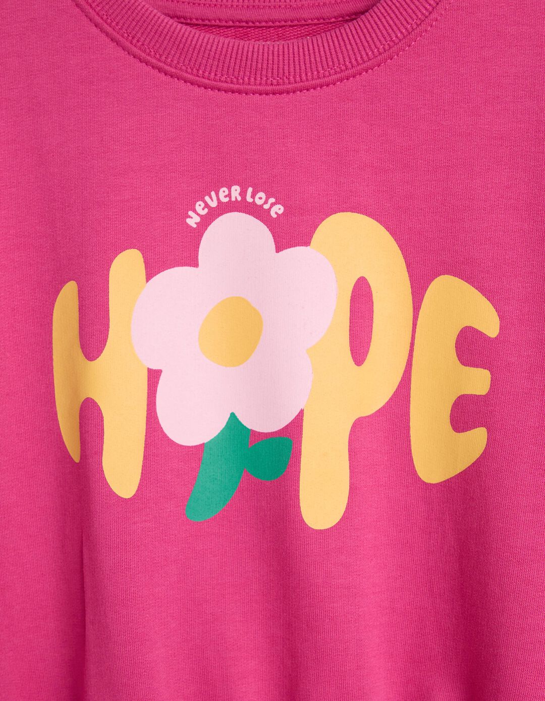 Sweatshirt De Felpa Estampada, Menina, Rosa Escuro