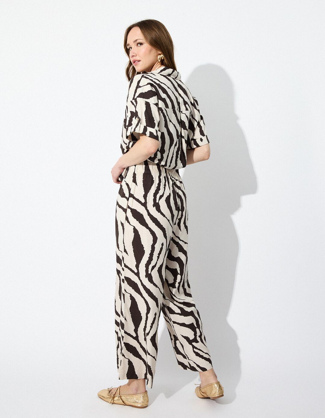 Calças Zebra, Mulher, Cinzento Escuro 